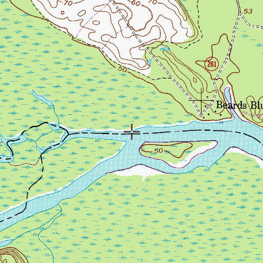 Topographic Map of Beards Creek, GA