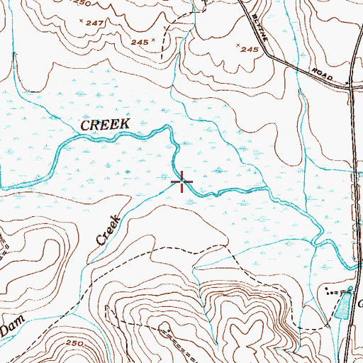 Topographic Map of Beaver Dam Creek, GA