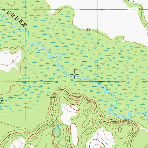 Topographic Map of Beaverdam Creek, GA