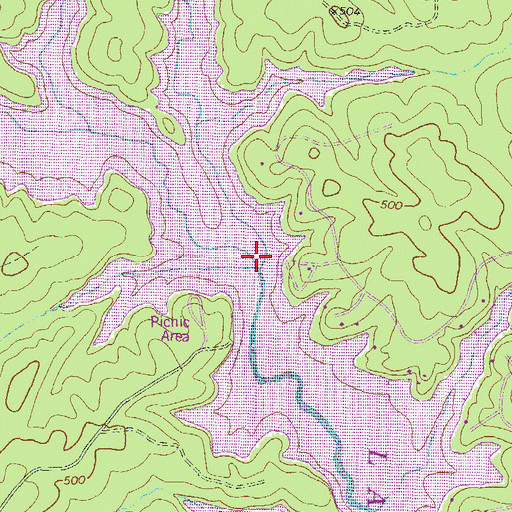 Topographic Map of Beaverdam Creek, GA