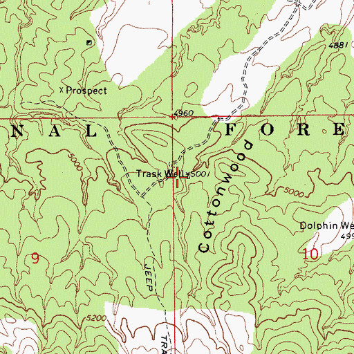 Topographic Map of Trask Well, AZ
