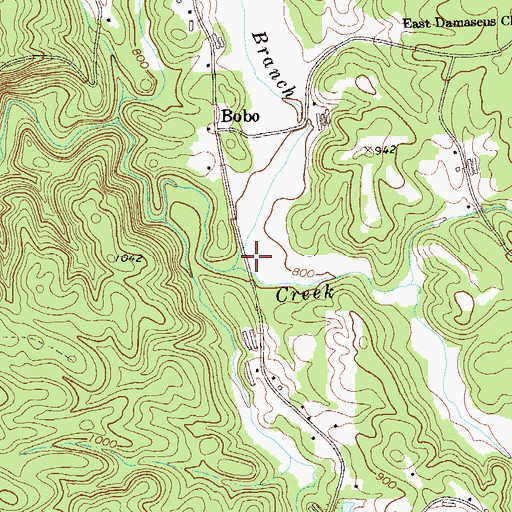 Topographic Map of Becky Branch, GA