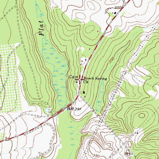 Topographic Map of Beech Spring Church, GA