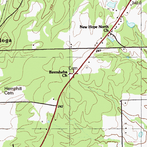 Topographic Map of Beersheba Church, GA