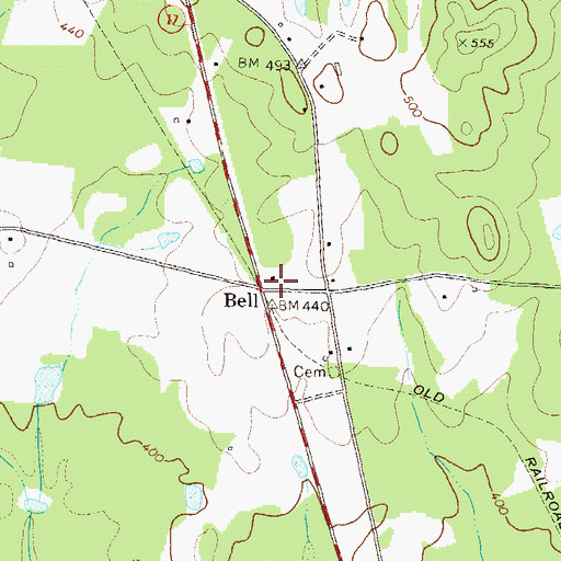 Topographic Map of Bell, GA