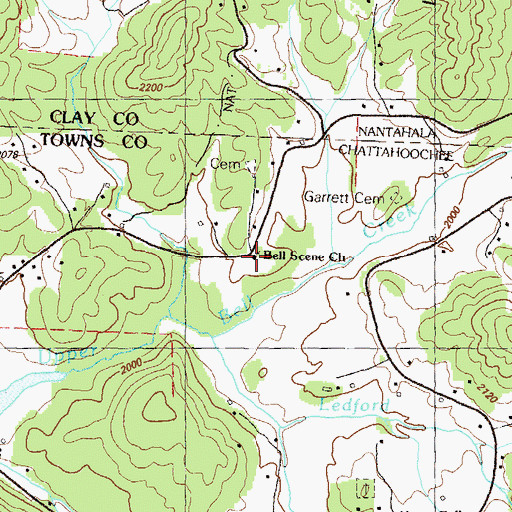 Topographic Map of Bell Scene Church, GA