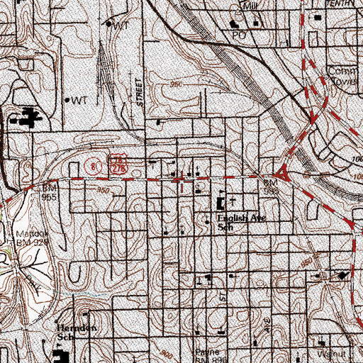 Topographic Map of Bellwood Church, GA