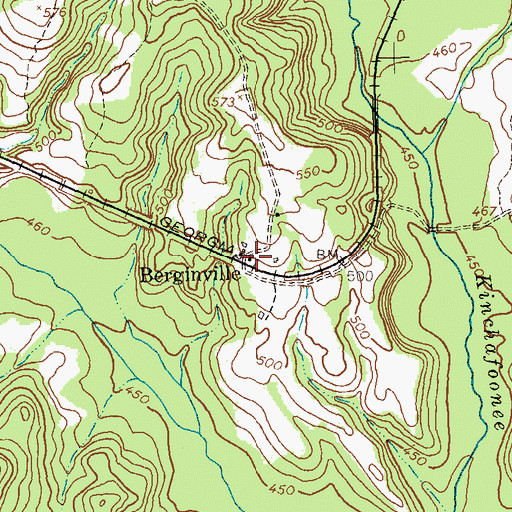 Topographic Map of Berginville, GA