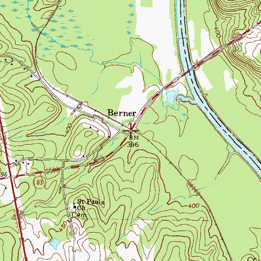 Topographic Map of Berner, GA