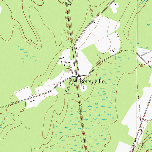 Topographic Map of Berryville, GA