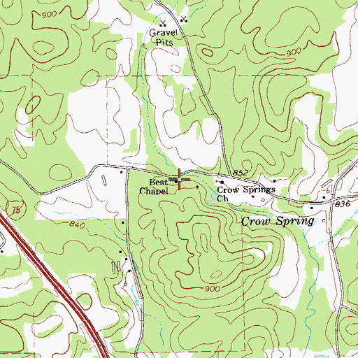 Topographic Map of Best Chapel, GA