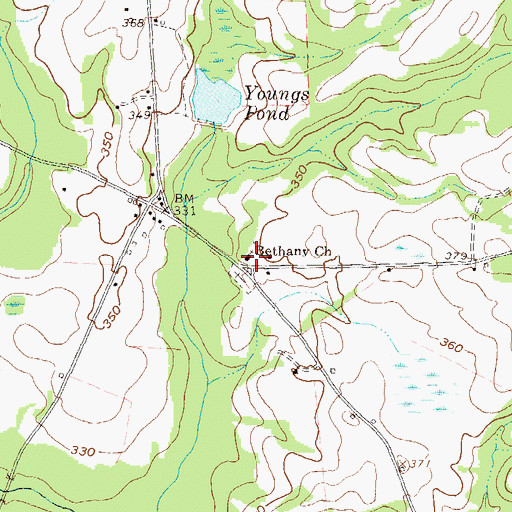 Topographic Map of Bethany Church, GA