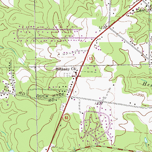 Topographic Map of Bethany Christian Church, GA
