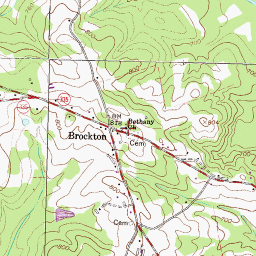Topographic Map of Bethany Church, GA