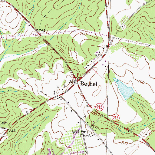 Topographic Map of Bethel, GA