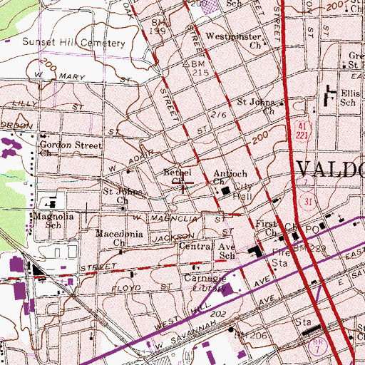 Topographic Map of Bethel Church, GA