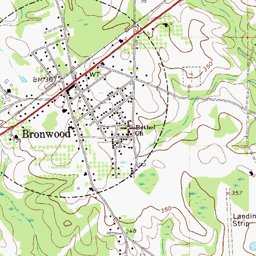 Topographic Map of Bethel Church, GA
