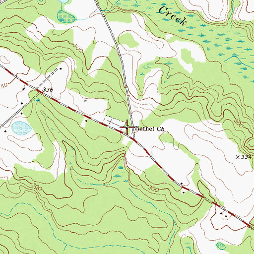 Topographic Map of Bethel Church, GA