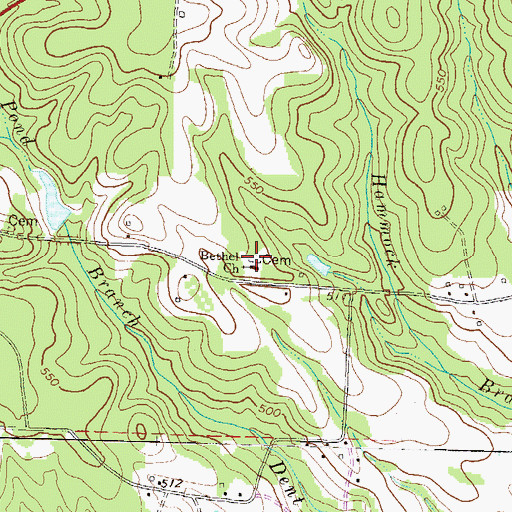 Topographic Map of Bethel Church, GA