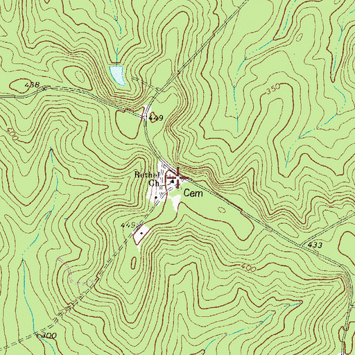 Topographic Map of Bethel Church, GA
