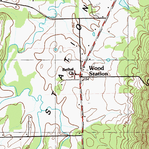 Topographic Map of Bethel Church, GA
