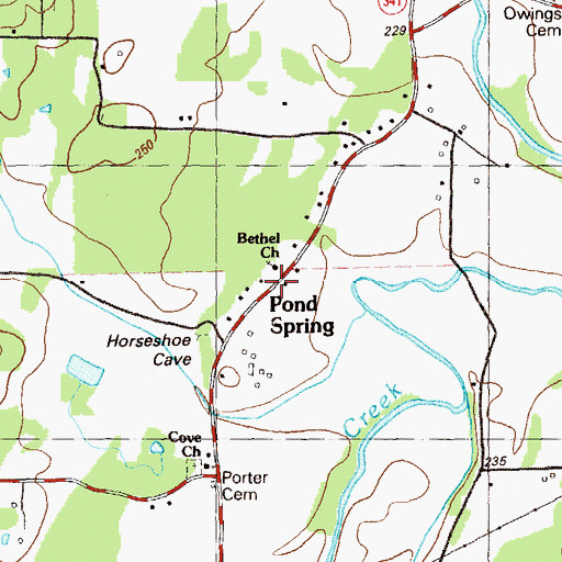 Topographic Map of Bethel Church, GA