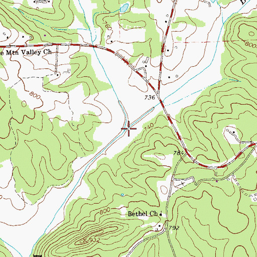 Topographic Map of Bethel Creek, GA