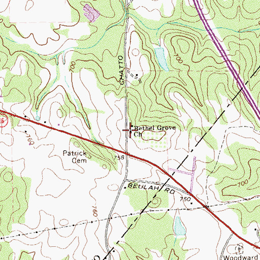 Topographic Map of Bethel Grove Church, GA