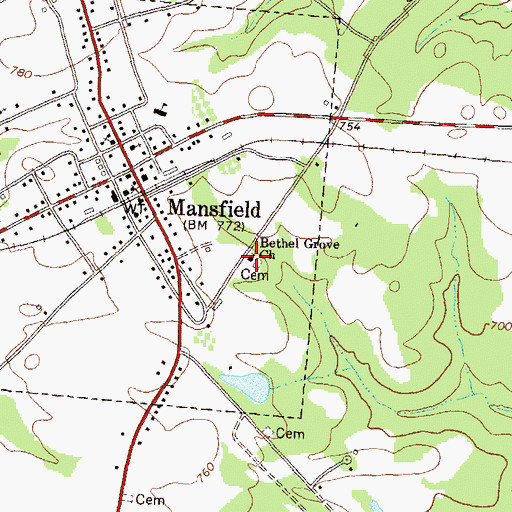 Topographic Map of Bethel Grove Church, GA