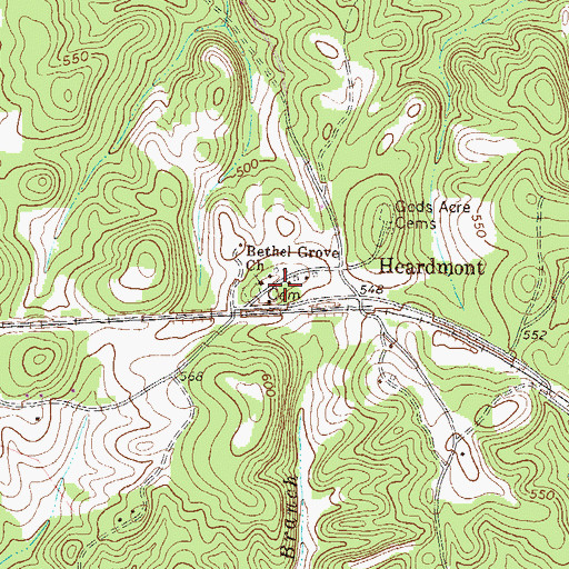 Topographic Map of Bethel Grove Church, GA