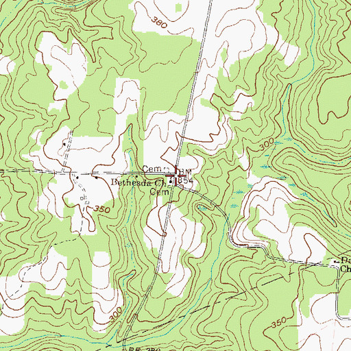 Topographic Map of Bethesda Church, GA