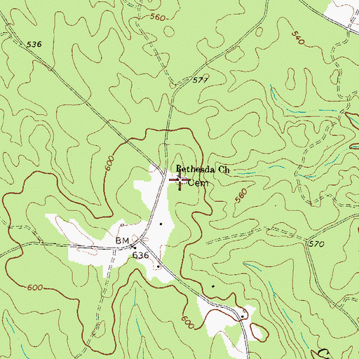 Topographic Map of Bethesda Church, GA