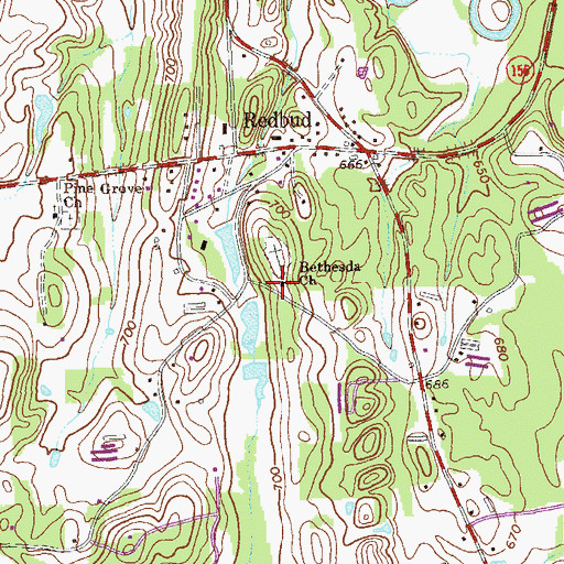 Topographic Map of Bethesda Church, GA