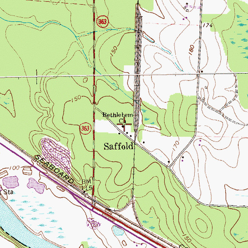 Topographic Map of Bethlehem Church, GA