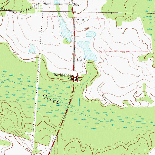 Topographic Map of Bethlehem Church, GA
