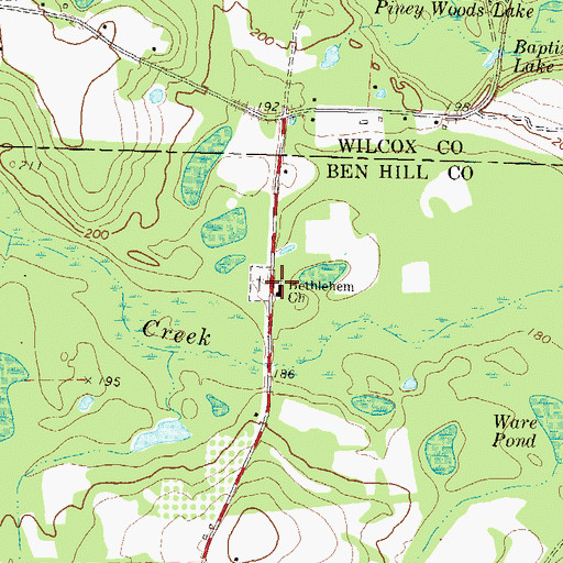 Topographic Map of Bethlehem Church, GA