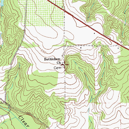 Topographic Map of Bethlehem Church, GA