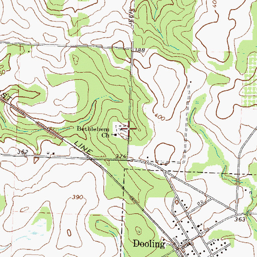 Topographic Map of Bethlehem Church, GA