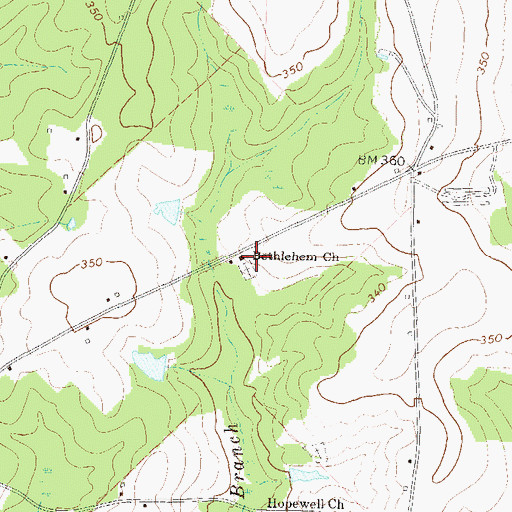 Topographic Map of Bethlehem Church, GA