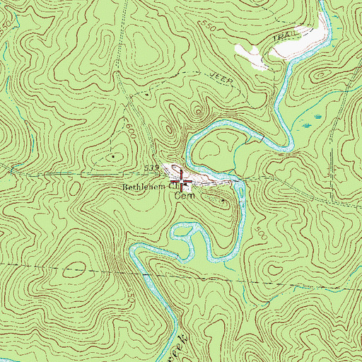 Topographic Map of Bethlehem Church, GA