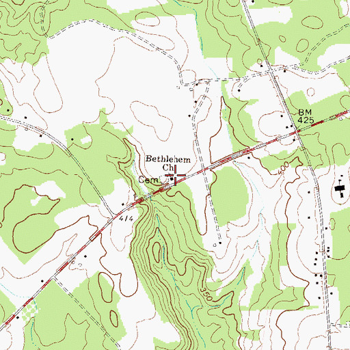 Topographic Map of Bethlehem Church, GA