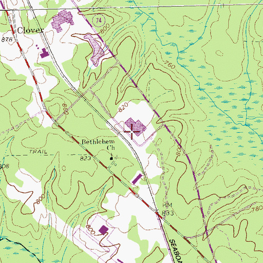 Topographic Map of Bethlehem Church, GA