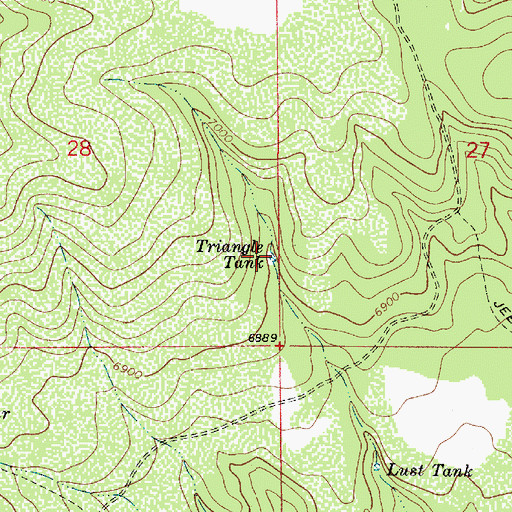 Topographic Map of Triangle Tank, AZ