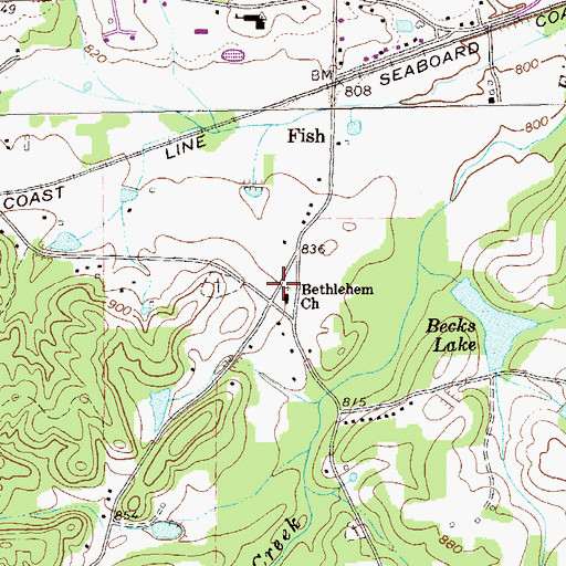 Topographic Map of Bethlehem Church, GA