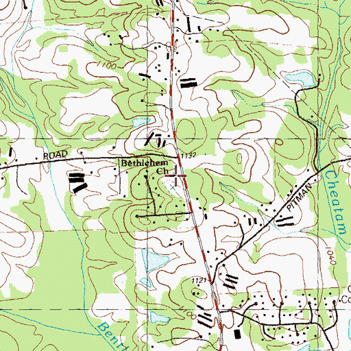 Topographic Map of Bethlehem Church, GA