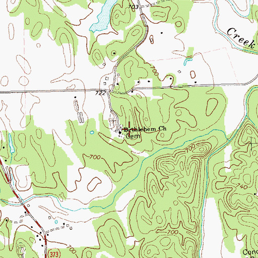 Topographic Map of Bethlehem Church, GA