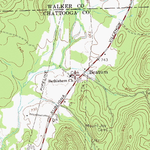 Topographic Map of Bethlehem Baptist Church, GA