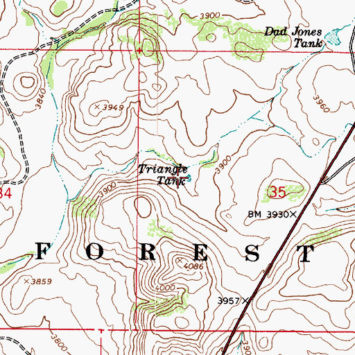 Topographic Map of Triangle Tank, AZ