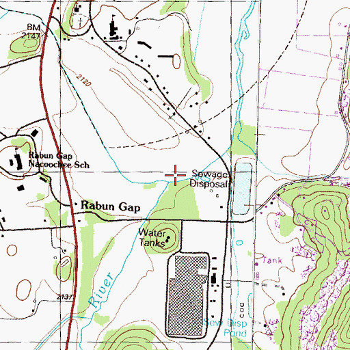 Topographic Map of Betty Creek, GA