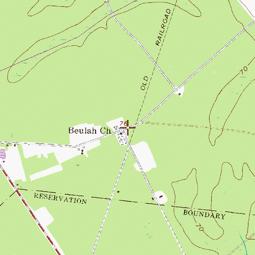 Topographic Map of Beulah Church, GA